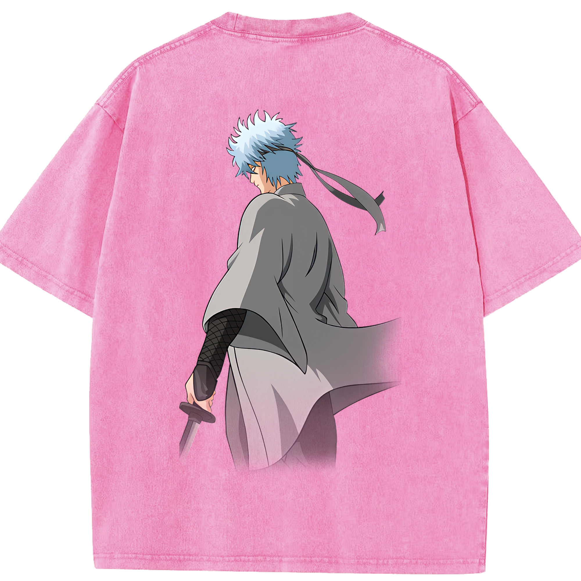 （画像用） ぎんたま 坂田銀時（さかたぎんとき） 神楽 志村新八（しむら しんぱち） GINTAMA Sakata Gintoki Kagura Shimura Shinpachi 綿100% ヴィンテージ風 半袖Tシャツ（背面プリント）